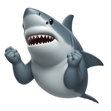 Shark praying with hands together sticker