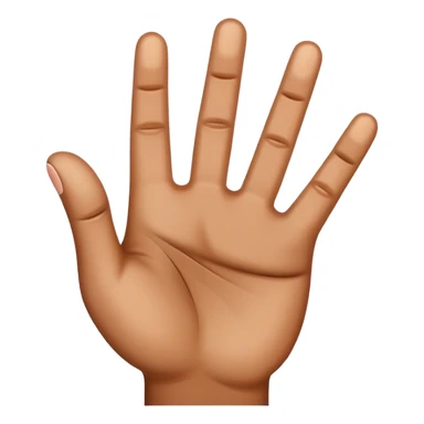 4 fingers up brown hand sticker