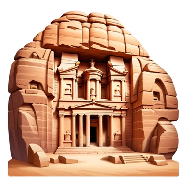 Ancient city of Petra in Jordan with the famous Treasury building carved into rock sticker