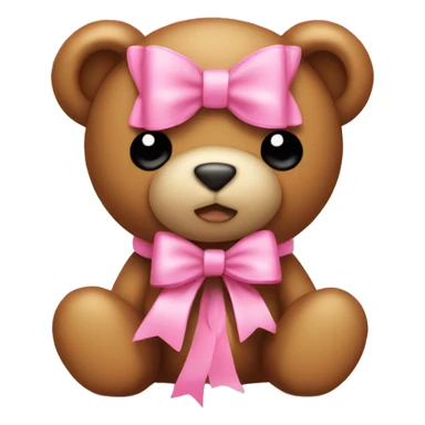 Pink bow on teddy  sticker
