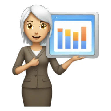 women presenting a slide sticker