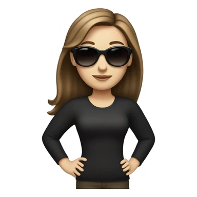 white girl with brown hair wearing black sunglasses sticker