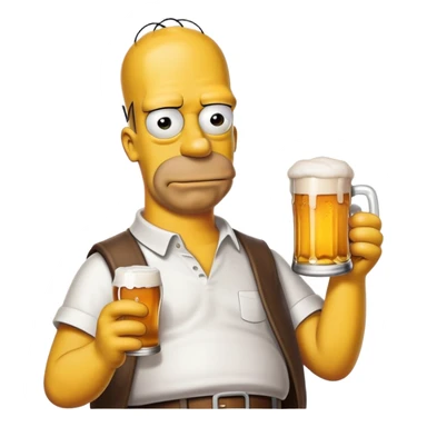 Homer Simpson avec une bière sticker