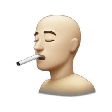 Man breathing out a puff of smoke sticker