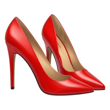Red shiny Patent leather pumps sticker