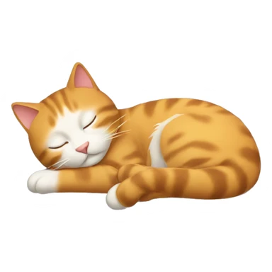 A sleeping cat with its tail bent to the left sticker