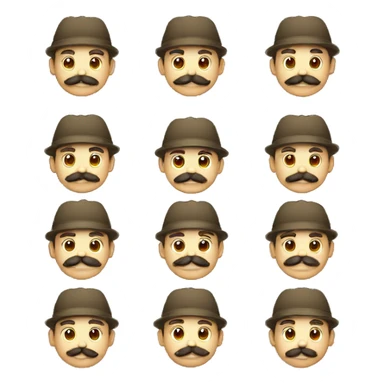 Tío guapo con bigote, con gorra de cumpleaños sticker