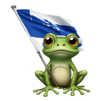 Frog with Quebec flag sticker