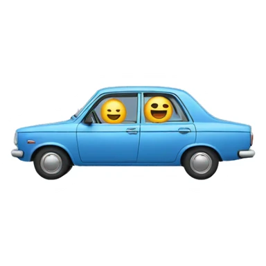 Blue car with an couple sticker