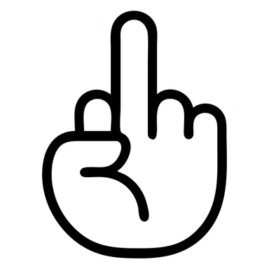 icon of a hand showing the middle finger (corte de manga), flat design, clear lines, no text, neutral background sticker