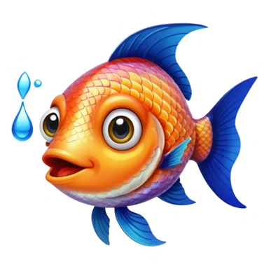 Fish blowing a kiss sticker