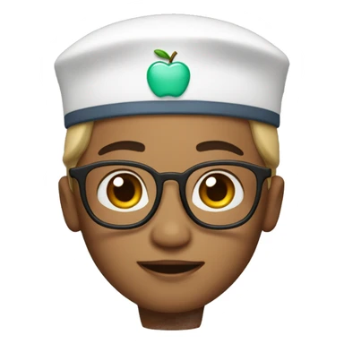 Apple Memoji(not a emoji) of A Gender Neutral Doctor Wearing a Doctor hat sticker