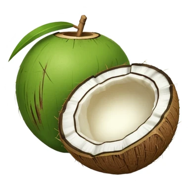Green coconut emoji sticker