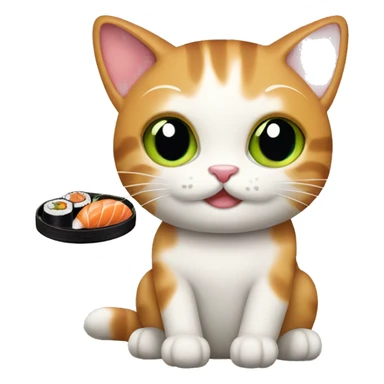 Texudo cat with sushi  sticker