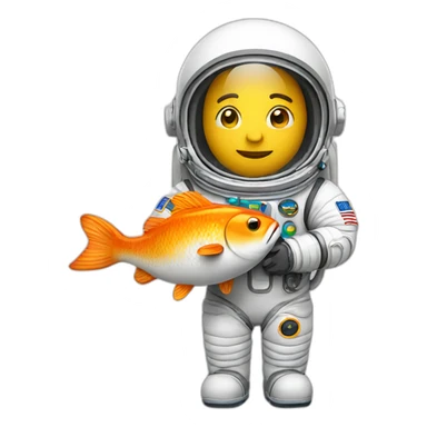 Astronaut holding a fish bloon sticker