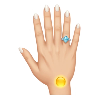 Left hand with diamond ring on ring finger sticker