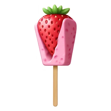rectangular strawberry ice cream bar on a stick sticker