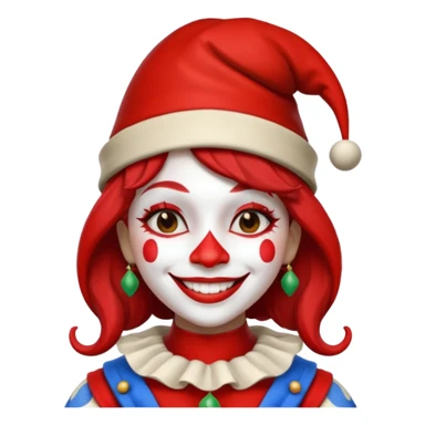 Jester female, black and red and white sticker