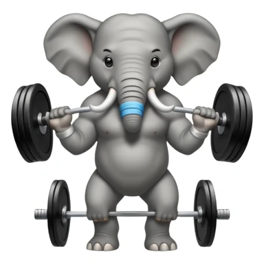 elephant deadlifting sticker