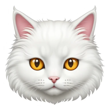 Emoji głowa białego kotka sticker