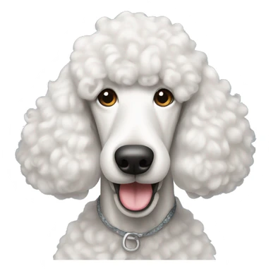 White standard poodle smiling  sticker