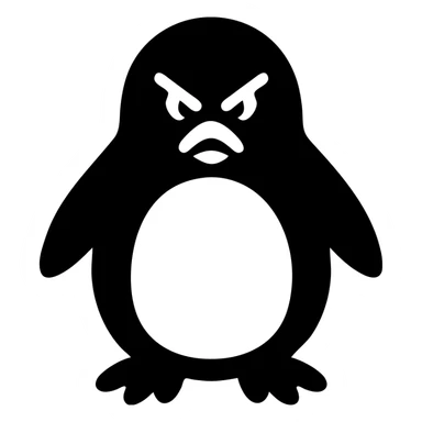 angry penguin solid filled icon sticker