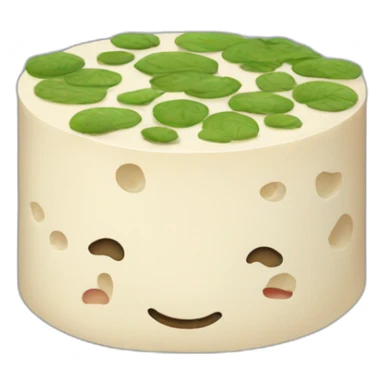 round tofu with a grid pattern on top sticker