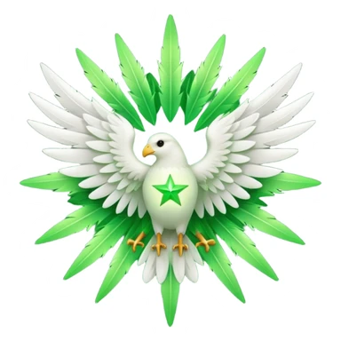 green star with white wings sticker