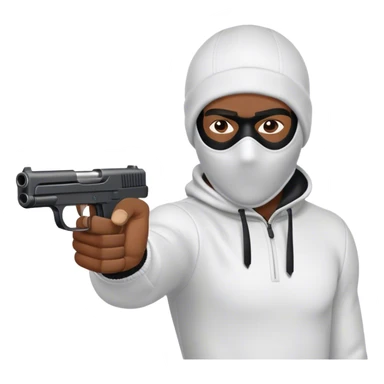 black guy with skimask pointing gun sticker