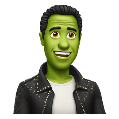 shreck with elvis haircut sticker