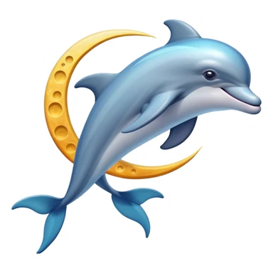 Dolphin dancing on the moon sticker