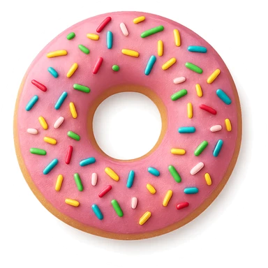 pink donut with sprinkles sticker