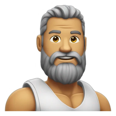 Muscular sumerman with cool beard sticker