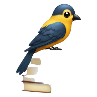 Bird book stack sticker