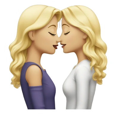 Two blondes kissing sticker