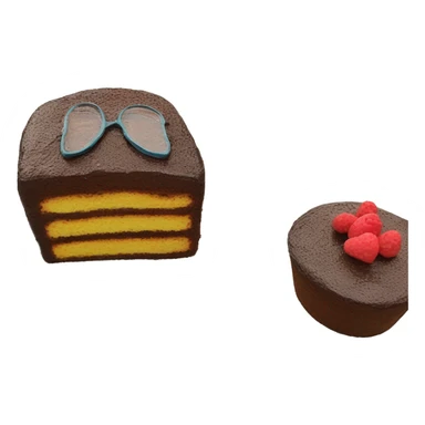 homemade cake with glasses sticker