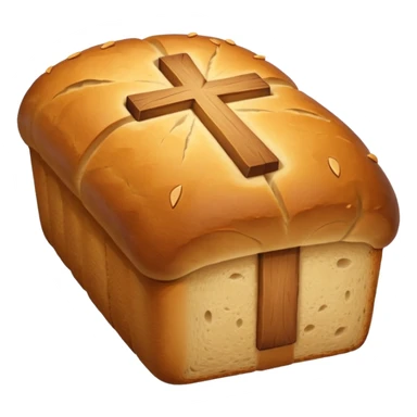 a loaf of bread with a cross through it sticker