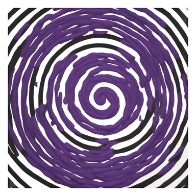 a purple circle that spirals down into the middle on a black background  sticker