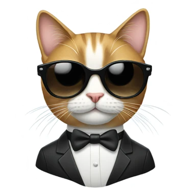 cat wearing a tuxedo and sunglasses sticker