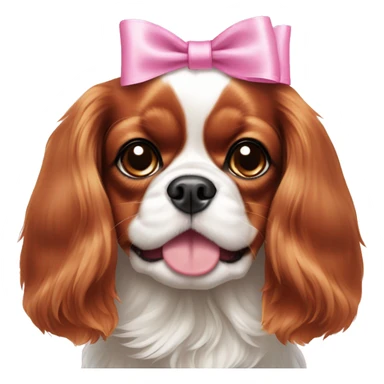 Cavalier King Charles Spaniel with pink bows on its ears sticker