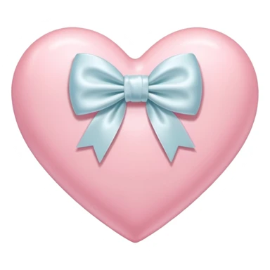 Pastel pink heart with white bow sticker