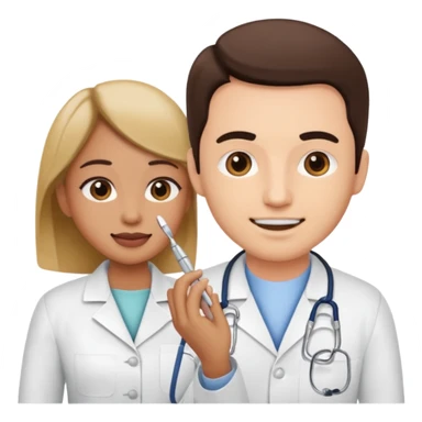 Dentist with patient sticker