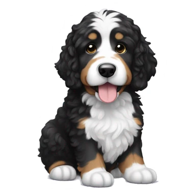 Black and white bernedoodle sticker