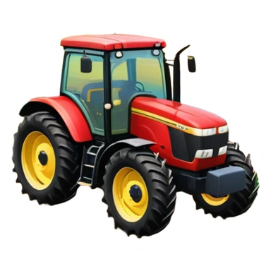 An icon showing close-up tractor in a colorful rural landscape, inspired by Farming Simulator 22. The design features vibrant fields, barns, and crops under a bright sky, with tractors working the land. The peaceful and immersive farming environment is highlighted with a transparent background sticker