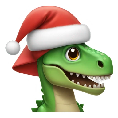 Dinosaur with a Christmas hat and a Christmas tutu sticker