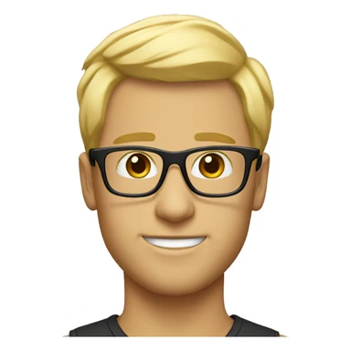 blonde bristle men glasses sticker