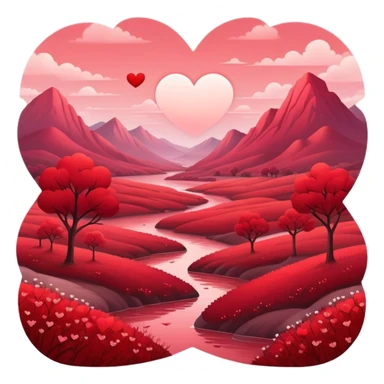 Romantic Red Aesthetic Scenery sticker