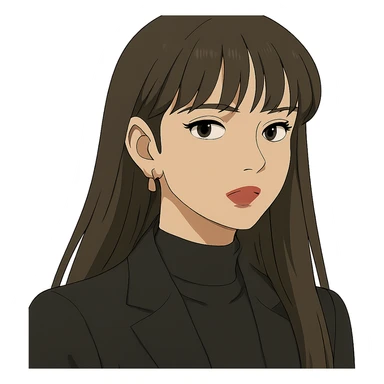 close-up portrait of Lisa from Blackpink, cool and elegant sticker