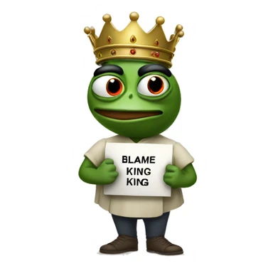 pepe holding Sign that reads Blame King sticker