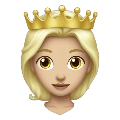 blond princess white with crown white iridescente hoodie sticker
